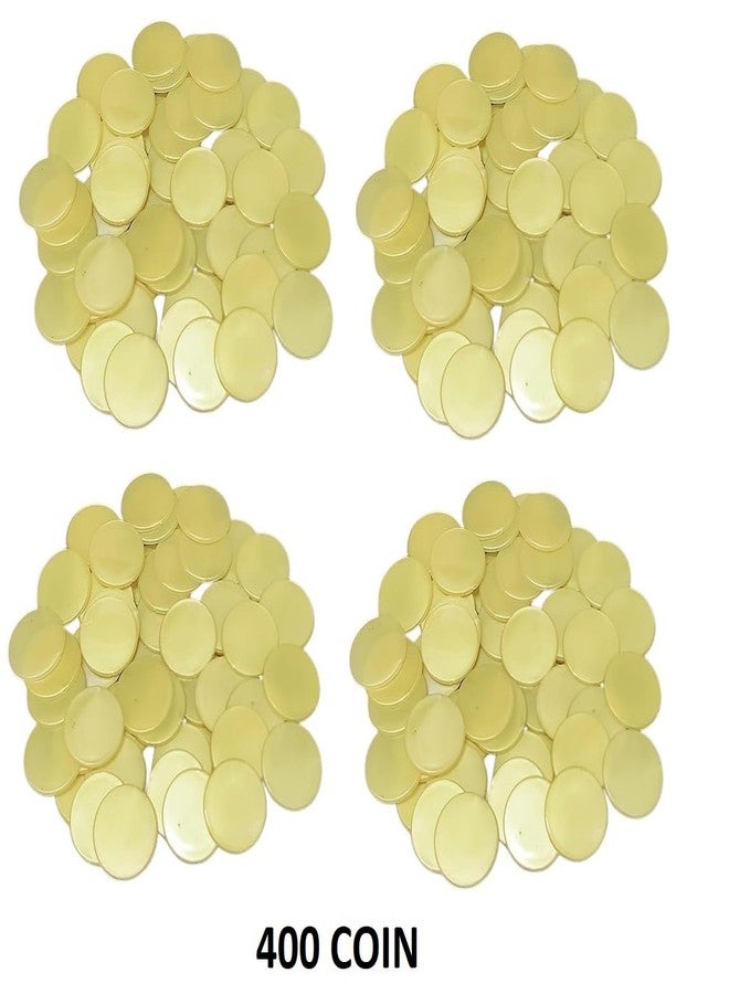 موريل عملة معدنية دائرية عادية من موريل، مصنوعة من البلاستيك، مناسبة للمتاجر، والألعاب، والمحلات التجارية، والكازينوهات، والمدارس، وغيرها. (400 عملة، لون ذهبي) 31 مم، عبوة من 400 قطعة - Image 2